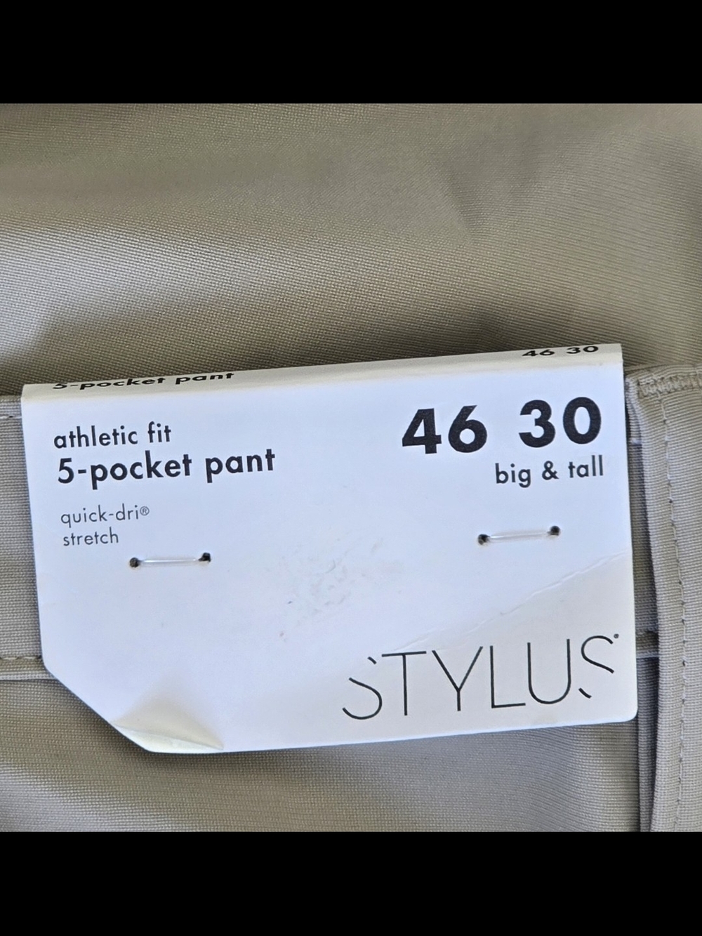 STYLUS Athletic Fit 5-Pocket Stretch Pants in Light Beige - Picture 3 of 5
